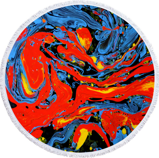 Factory Hot Seller Custom Larger Pink Marble Quick Dry Round Microfiber Beach Towel with Tassels 2020