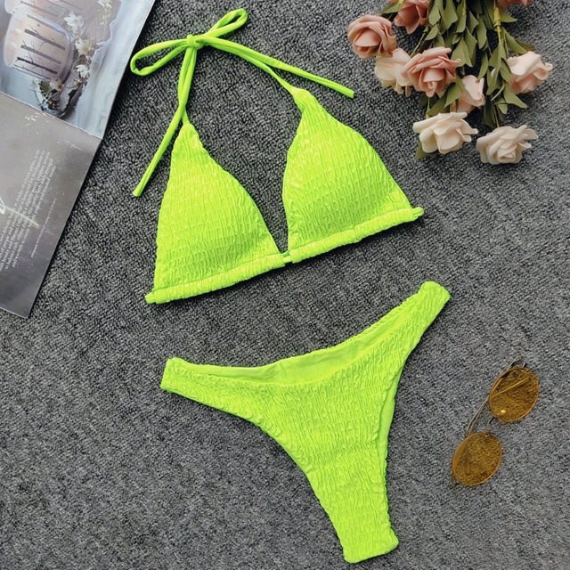 2020 Striped Two Piece Tie Bikini Sexyest Bikini Custom made