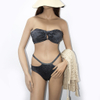 Costom padded bandeau bikini strapless sexy Two Piece Swimsuit for woman
