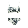 Tropical Palm Two Piece Seamless Bikini Black And White Swimsuit for Women