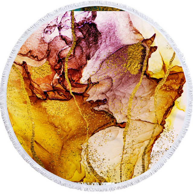 New Designs Marble Quickly Dry Round Printed Larger Microfiber Beach Towel 2020