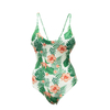 Olive Green Floral One Piece Swimsuit Bikini