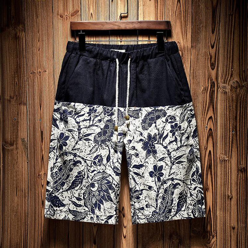 Wholesale Navy Floral Printed Men's Trunk 2021 Trend Swimming Shorts
