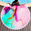 Wholesale Popular Marble Light Color Round Microfiber Beach Towel for Summer